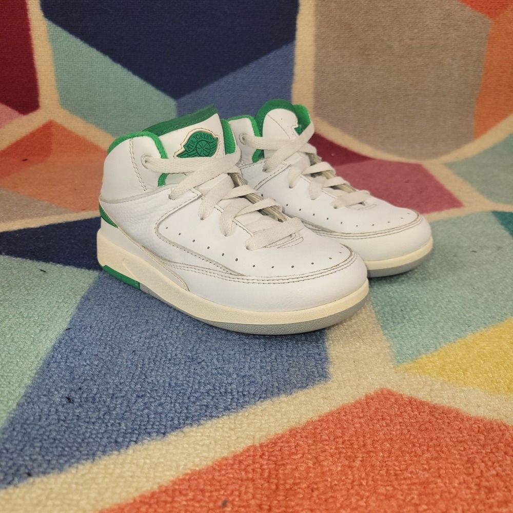 Jordan 2 Retro Lucky Green White Green Toddler Sneakers DQ8563-103 Size 10C‎